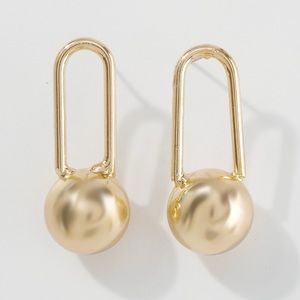 Statement Ball Drop Earrings- NWT. Gold